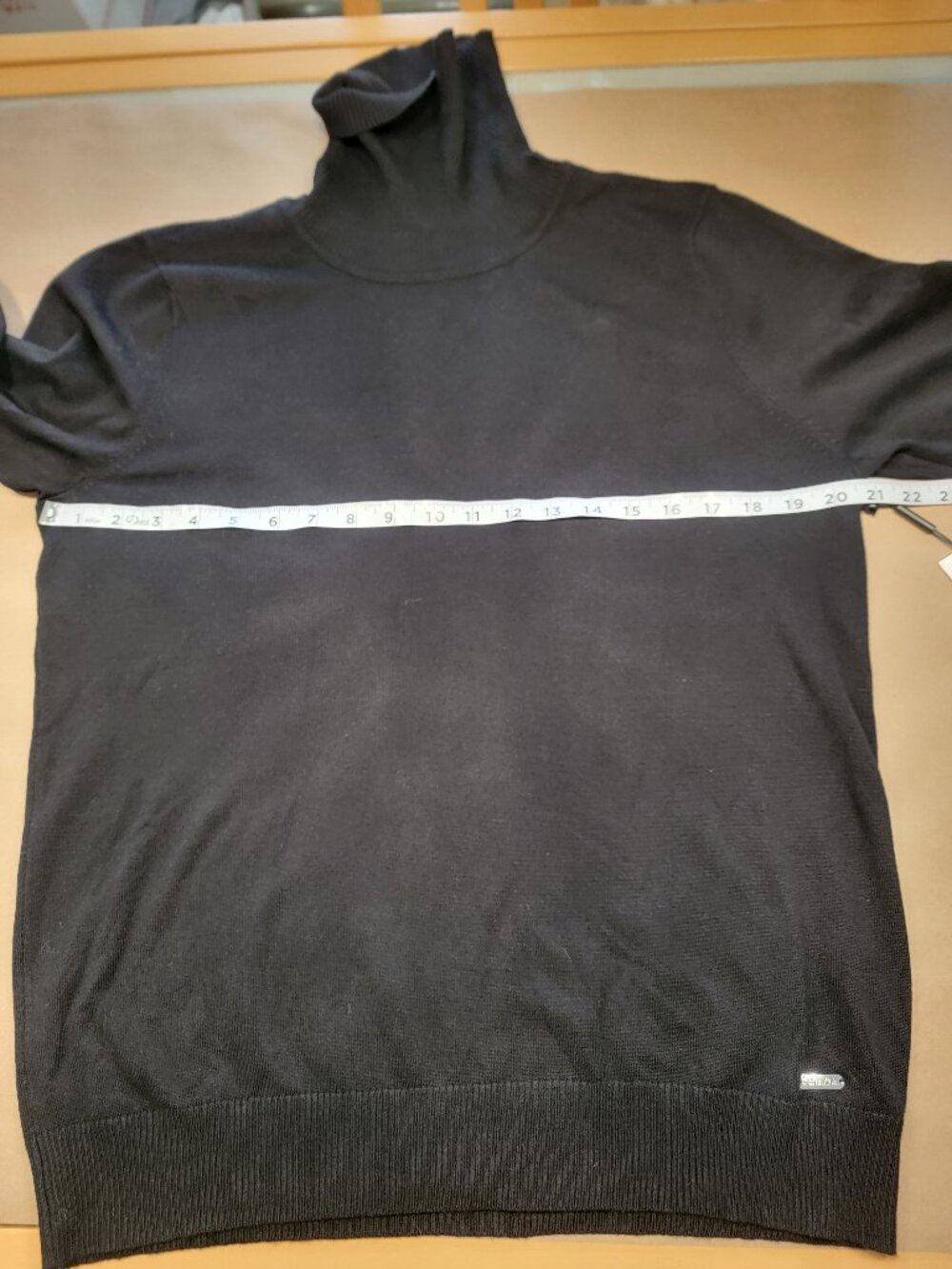 Calvin Klein Size XL Black White Colorblock Turtleneck Sweater, Lightweight, NEW - Picture 6 of 14